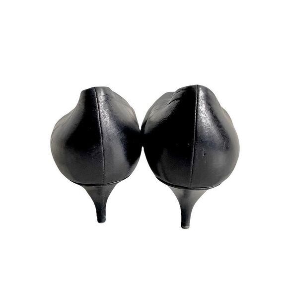 STEPHEN VENEZIA Black Leather Pointy Toe Pumps Heels Shoes Handmade In Italy 38 - Picture 7 of 12